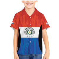 Paraguay Football Custom Family Matching Mermaid Dress and Hawaiian Shirt Come On Albirroja with Flag Style