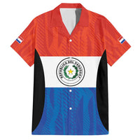 Paraguay Football Custom Family Matching Off Shoulder Maxi Dress and Hawaiian Shirt Come On Albirroja with Flag Style