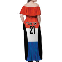 Paraguay Football Custom Family Matching Off Shoulder Maxi Dress and Hawaiian Shirt Come On Albirroja with Flag Style