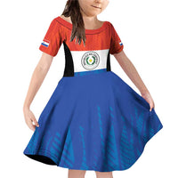 Paraguay Football Custom Family Matching Off Shoulder Short Dress and Hawaiian Shirt Come On Albirroja with Flag Style