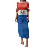 Paraguay Football Custom Family Matching Puletasi and Hawaiian Shirt Come On Albirroja with Flag Style