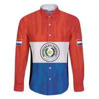 Paraguay Football Custom Family Matching Short Sleeve Bodycon Dress and Hawaiian Shirt Come On Albirroja with Flag Style