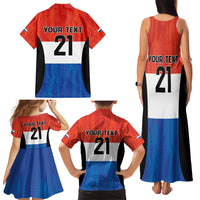 Paraguay Football Custom Family Matching Tank Maxi Dress and Hawaiian Shirt Come On Albirroja with Flag Style