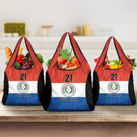 Paraguay Football Custom Grocery Bag Come On Albirroja with Flag Style