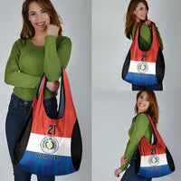 Paraguay Football Custom Grocery Bag Come On Albirroja with Flag Style
