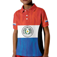 Paraguay Football Custom Kid Polo Shirt Come On Albirroja with Flag Style
