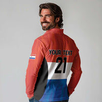 Paraguay Football Custom Long Sleeve Polo Shirt Come On Albirroja with Flag Style