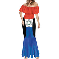 Paraguay Football Custom Mermaid Dress Come On Albirroja with Flag Style