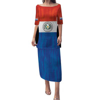 Paraguay Football Custom Puletasi Come On Albirroja with Flag Style