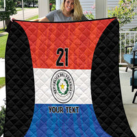 Paraguay Football Custom Quilt Come On Albirroja with Flag Style