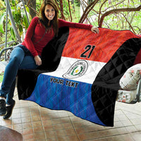 Paraguay Football Custom Quilt Come On Albirroja with Flag Style