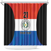 Paraguay Football Custom Shower Curtain Come On Albirroja with Flag Style