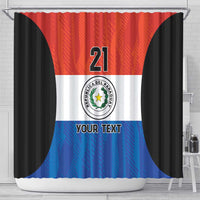 Paraguay Football Custom Shower Curtain Come On Albirroja with Flag Style