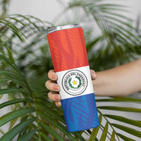 Paraguay Football Custom Skinny Tumbler Come On Albirroja with Flag Style