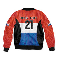 Paraguay Football Custom Sleeve Zip Bomber Jacket Come On Albirroja with Flag Style