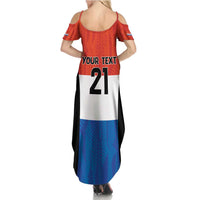 Paraguay Football Custom Summer Maxi Dress Come On Albirroja with Flag Style