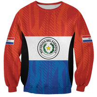 Paraguay Football Custom Sweatshirt Come On Albirroja with Flag Style