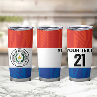 Paraguay Football Custom Tumbler Cup Come On Albirroja with Flag Style