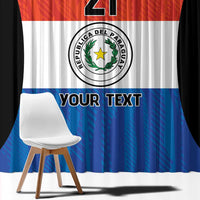Paraguay Football Custom Window Curtain Come On Albirroja with Flag Style