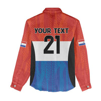 Paraguay Football Custom Women Casual Shirt Come On Albirroja with Flag Style