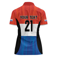 Paraguay Football Custom Women Polo Shirt Come On Albirroja with Flag Style