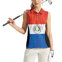 Paraguay Football Custom Women Sleeveless Polo Shirt Come On Albirroja with Flag Style