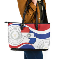 Paraguay Paz y justicia Leather Tote Bag Coat of arms of Paraguay