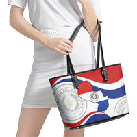 Paraguay Paz y justicia Leather Tote Bag Coat of arms of Paraguay