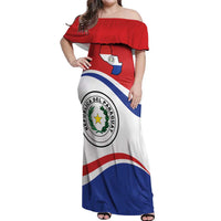 Paraguay Paz y justicia Off Shoulder Maxi Dress Coat of arms of Paraguay