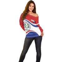 Paraguay Paz y justicia Off Shoulder Sweater Coat of arms of Paraguay