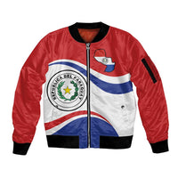 Paraguay Paz y justicia Sleeve Zip Bomber Jacket Coat of arms of Paraguay