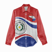 Paraguay Paz y justicia Women Casual Shirt Coat of arms of Paraguay