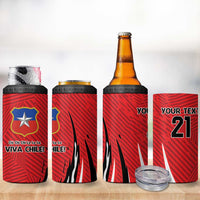 Chile Football Custom 4 in 1 Can Cooler Tumbler Chi Chi Chi Le Le Le Viva Chile