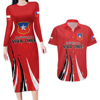 Chile Football Custom Couples Matching Long Sleeve Bodycon Dress and Hawaiian Shirt Chi Chi Chi Le Le Le Viva Chile