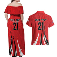 Chile Football Custom Couples Matching Off Shoulder Maxi Dress and Hawaiian Shirt Chi Chi Chi Le Le Le Viva Chile