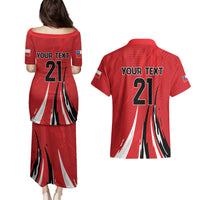 Chile Football Custom Couples Matching Puletasi and Hawaiian Shirt Chi Chi Chi Le Le Le Viva Chile