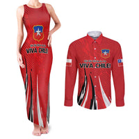 Chile Football Custom Couples Matching Tank Maxi Dress and Long Sleeve Button Shirt Chi Chi Chi Le Le Le Viva Chile