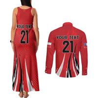 Chile Football Custom Couples Matching Tank Maxi Dress and Long Sleeve Button Shirt Chi Chi Chi Le Le Le Viva Chile