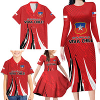 Chile Football Custom Family Matching Long Sleeve Bodycon Dress and Hawaiian Shirt Chi Chi Chi Le Le Le Viva Chile