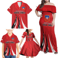 Chile Football Custom Family Matching Off Shoulder Maxi Dress and Hawaiian Shirt Chi Chi Chi Le Le Le Viva Chile