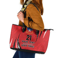 Chile Football Custom Leather Tote Bag Chi Chi Chi Le Le Le Viva Chile