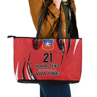 Chile Football Custom Leather Tote Bag Chi Chi Chi Le Le Le Viva Chile