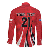 Chile Football Custom Long Sleeve Button Shirt Chi Chi Chi Le Le Le Viva Chile