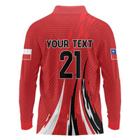 Chile Football Custom Long Sleeve Polo Shirt Chi Chi Chi Le Le Le Viva Chile