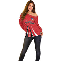 Chile Football Custom Off Shoulder Sweater Chi Chi Chi Le Le Le Viva Chile