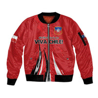 Chile Football Custom Sleeve Zip Bomber Jacket Chi Chi Chi Le Le Le Viva Chile