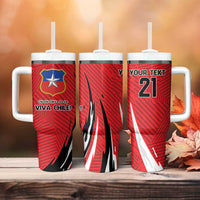 Chile Football Custom Tumbler With Handle Chi Chi Chi Le Le Le Viva Chile