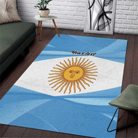 Argentina Flag Day Personalized Area Rug Simple Sol de Mayo