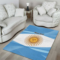 Argentina Flag Day Personalized Area Rug Simple Sol de Mayo