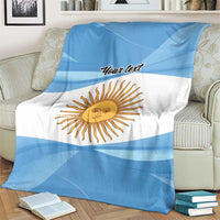 Argentina Flag Day Personalized Blanket Simple Sol de Mayo